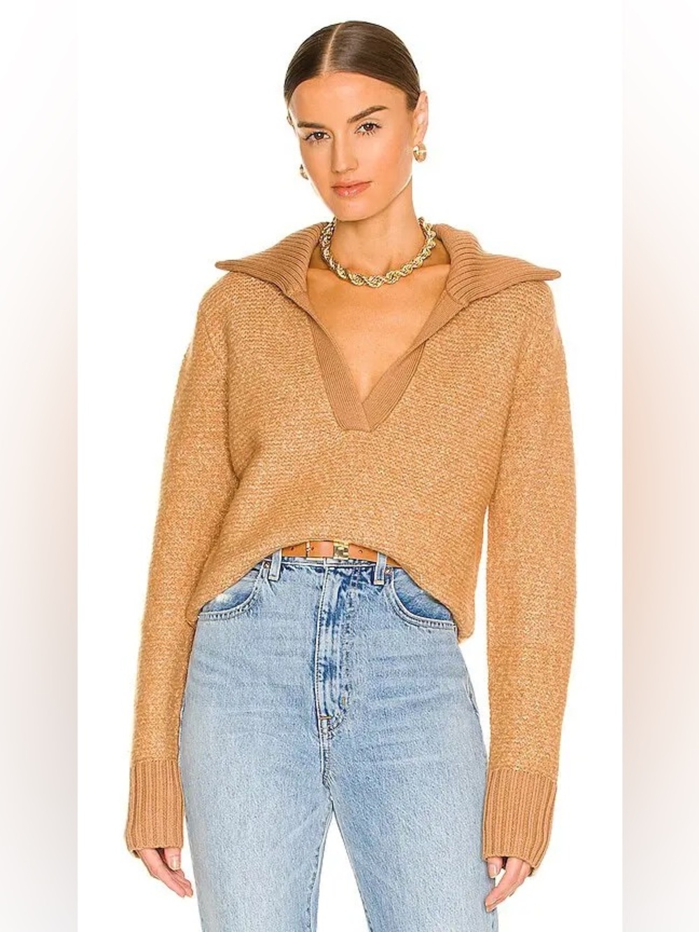 Veronica Beard Brogan Sweater in Camel size XS